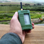 Portable Meshtastic Heltec Wireless Paper node featuring InkHUD UI, 3000mAh battery, and custom 3D printed case. Ideal for LoRa mesh communication and off-grid messaging.