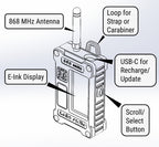 Portable Meshtastic Heltec Wireless Paper node featuring InkHUD UI, 3000mAh battery, and custom 3D printed case. Ideal for LoRa mesh communication and off-grid messaging.